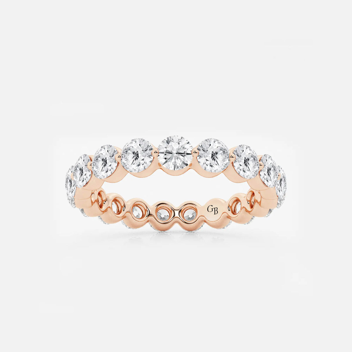 GWA041 - 2 ctw Floating Round Lab Grown Diamond Eternity Band - 3mm Width