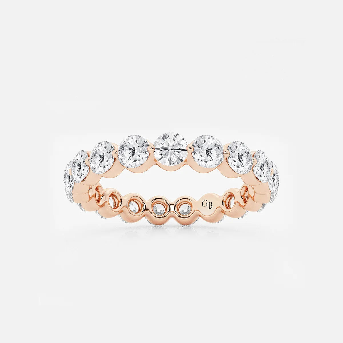GWA041 - product video for 2 ctw Floating Round Lab Grown Diamond Eternity Band - 3mm Width