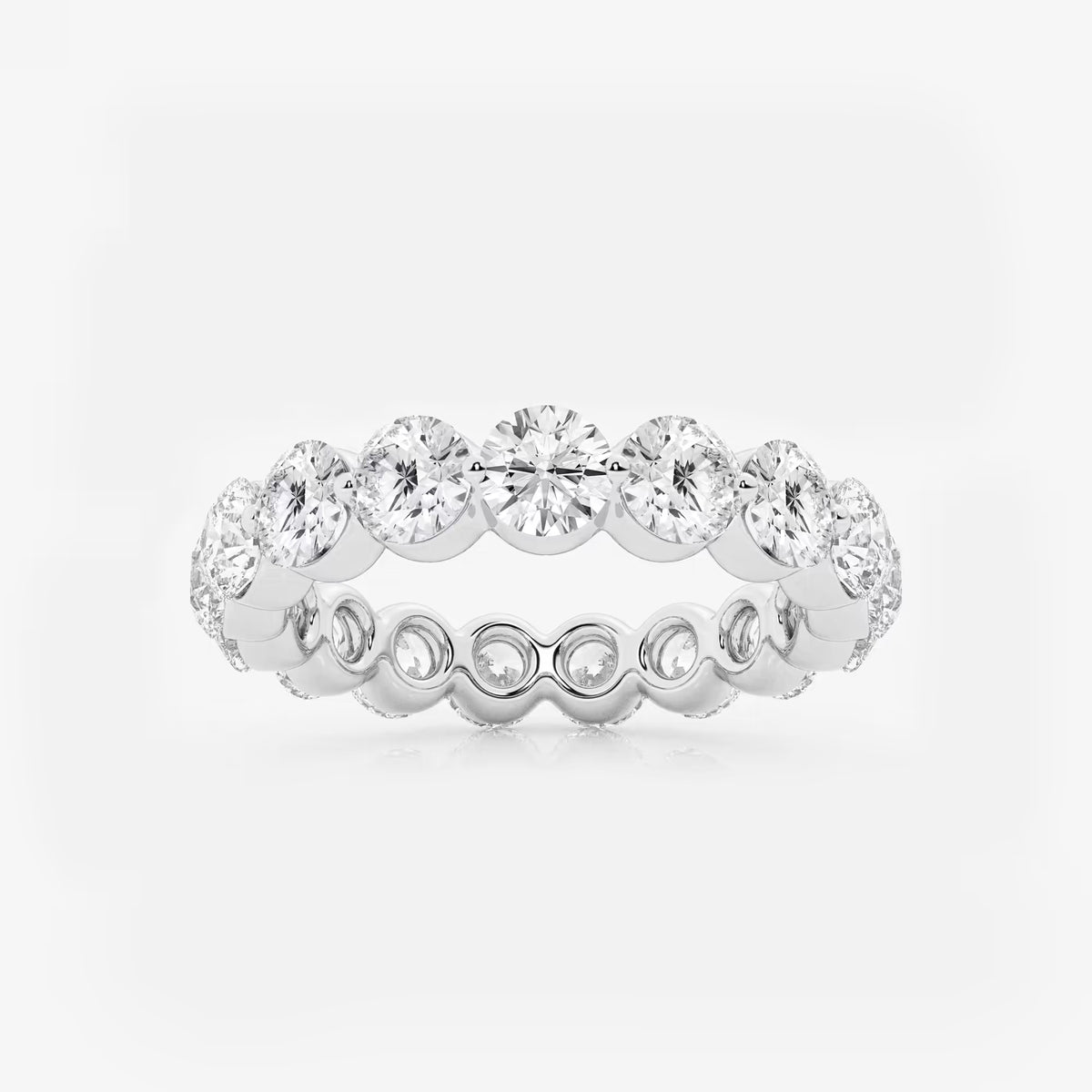 GWA041 - 3 ctw Floating Round Lab Grown Diamond Eternity Band - 3.9mm Width