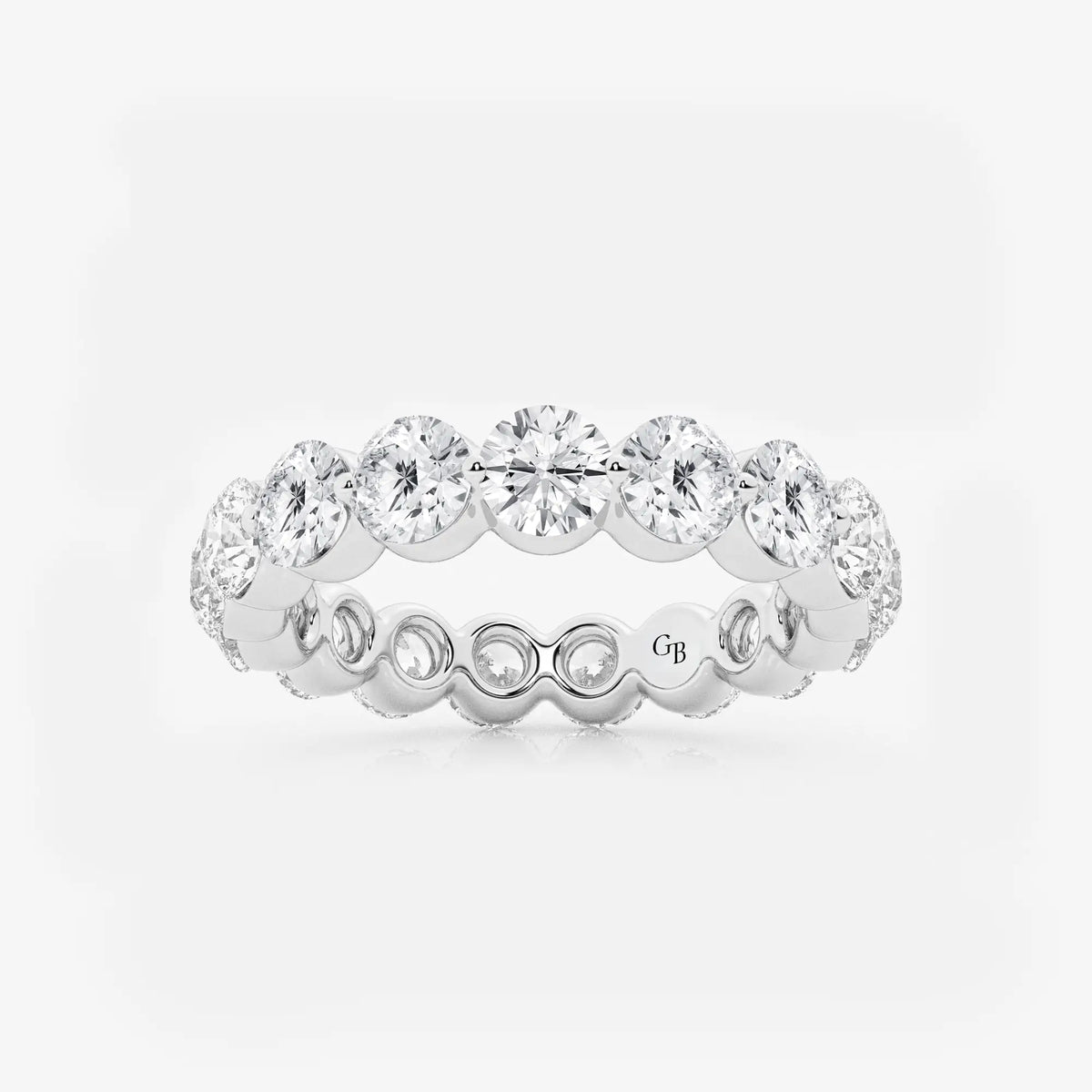 GWA041 - 3 ctw Floating Round Lab Grown Diamond Eternity Band - 3.9mm Width
