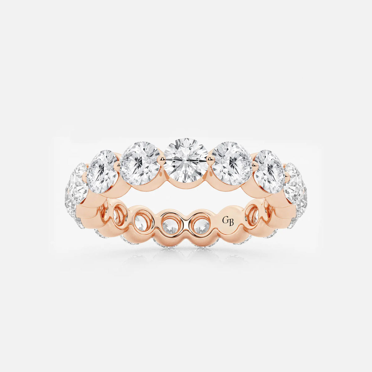 GWA041 - 3 ctw Floating Round Lab Grown Diamond Eternity Band - 3.9mm Width