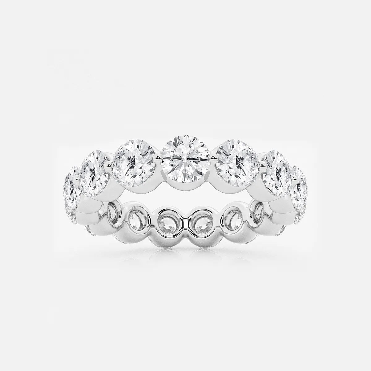 GWA041 - product video for 4 ctw Floating Round Lab Grown Diamond Eternity Band - 4.2mm Width