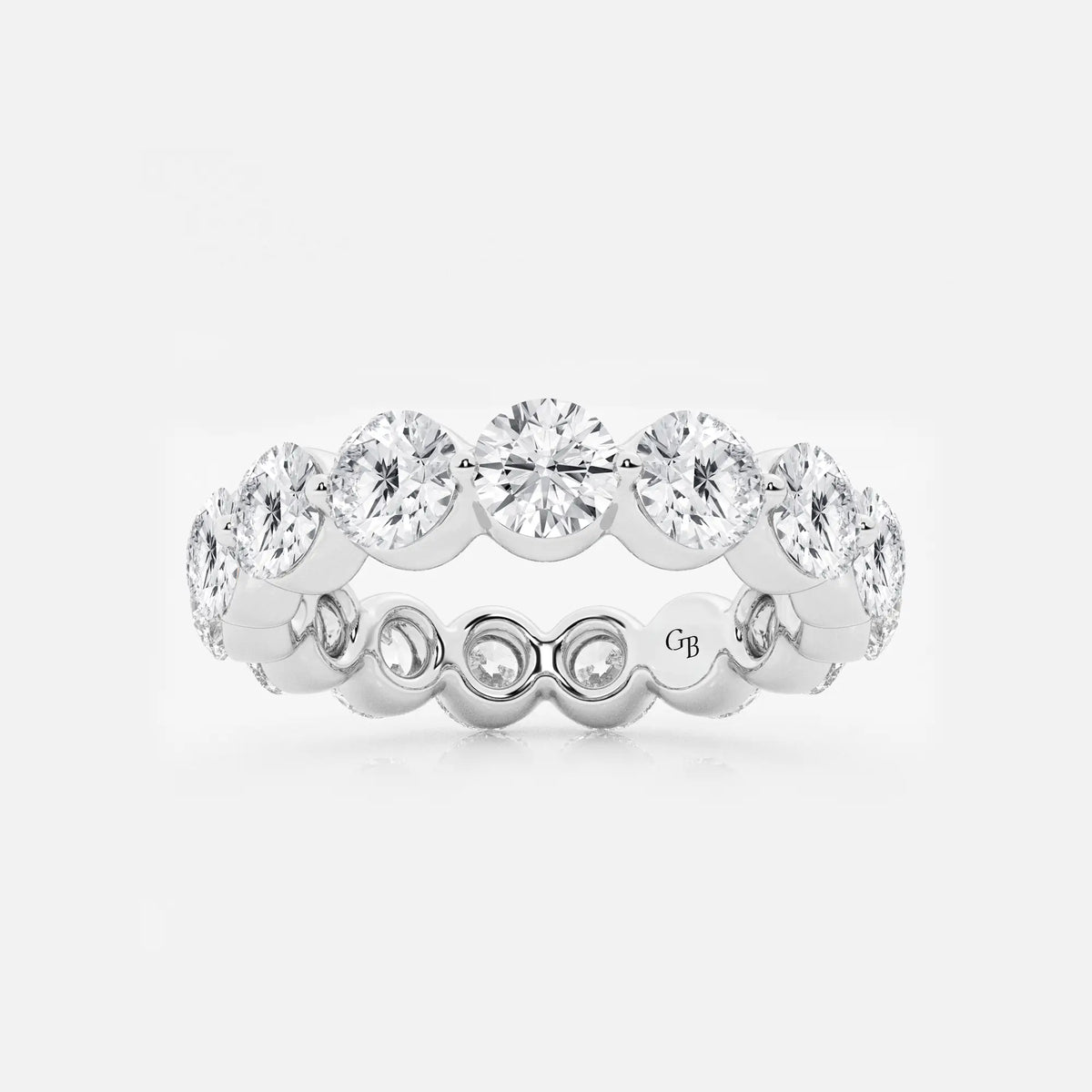 GWA041 - 4 ctw Floating Round Lab Grown Diamond Eternity Band - 4.2mm Width