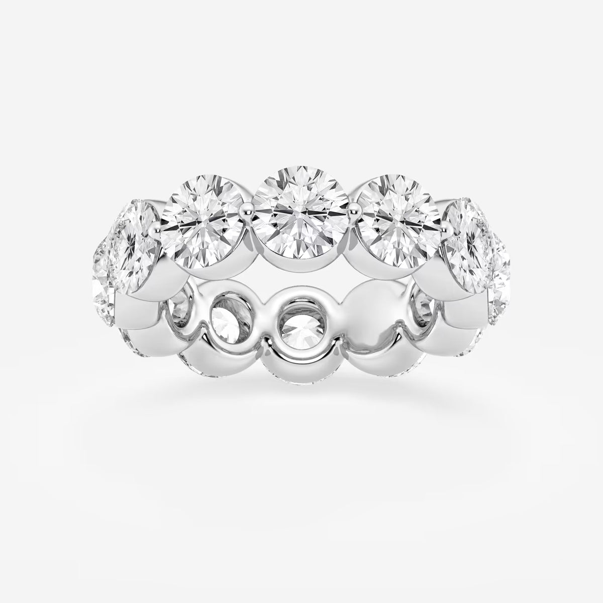 GWA041 - 6 ctw Round Lab Grown Floating Diamond Eternity Band - 4.9mm Width