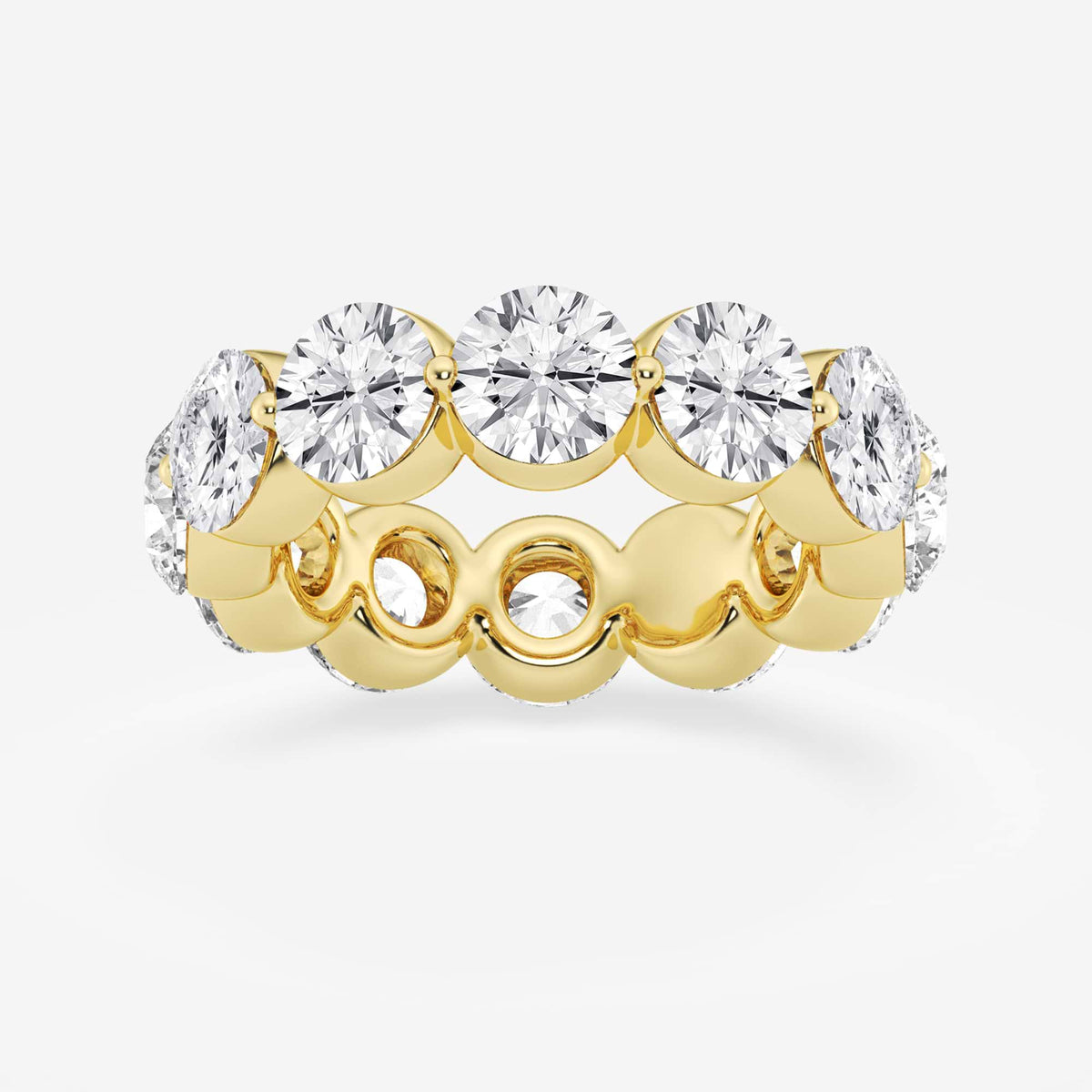 GWA041 - 6 ctw Round Lab Grown Floating Diamond Eternity Band - 4.9mm Width