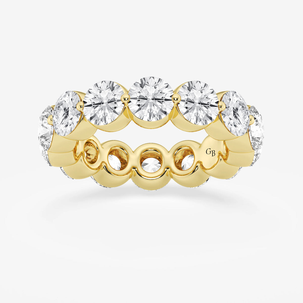 GWA041 - 6 ctw Round Lab Grown Floating Diamond Eternity Band - 4.9mm Width