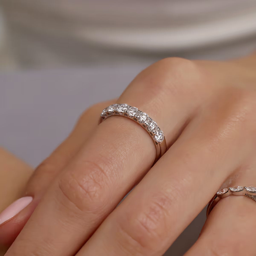 GWA043 - 3/4 ctw Round Lab Grown Diamond Seven-Stone Anniversary Band