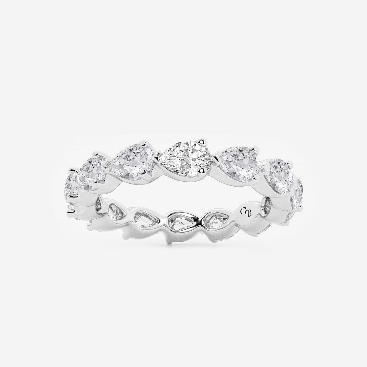 GWA044 - 2 ctw Floating Pear Lab Grown Diamond Eternity Band - 2.8mm Width