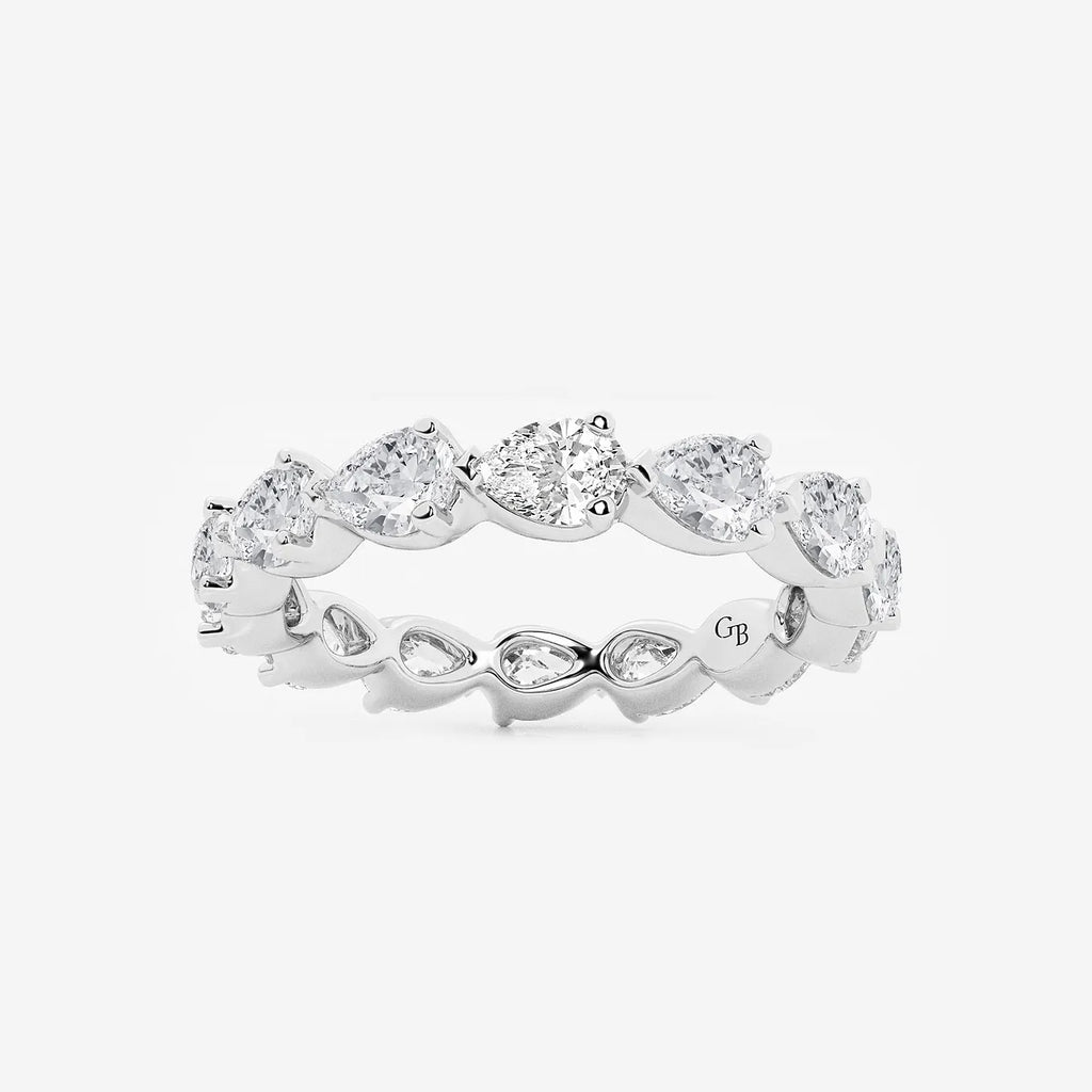 GWA044 - product video for 2 ctw Floating Pear Lab Grown Diamond Eternity Band - 2.8mm Width