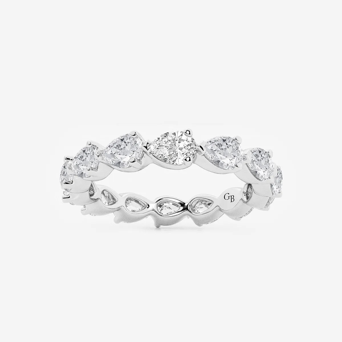 GWA044 - product video for 2 ctw Floating Pear Lab Grown Diamond Eternity Band - 2.8mm Width