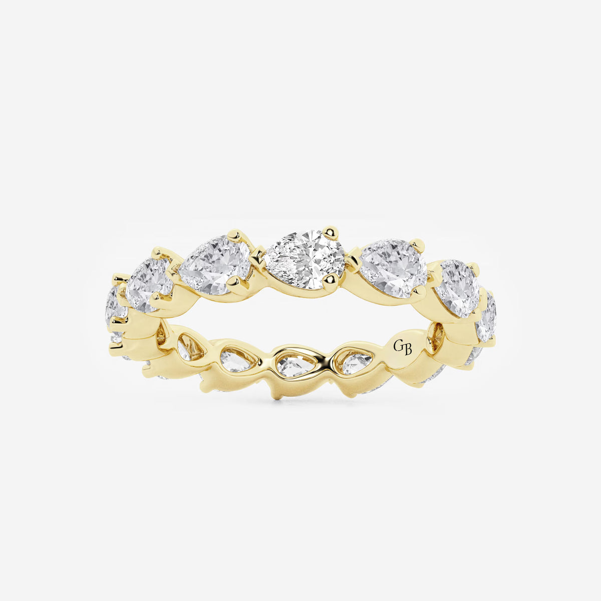 GWA044 - 2 ctw Floating Pear Lab Grown Diamond Eternity Band - 2.8mm Width