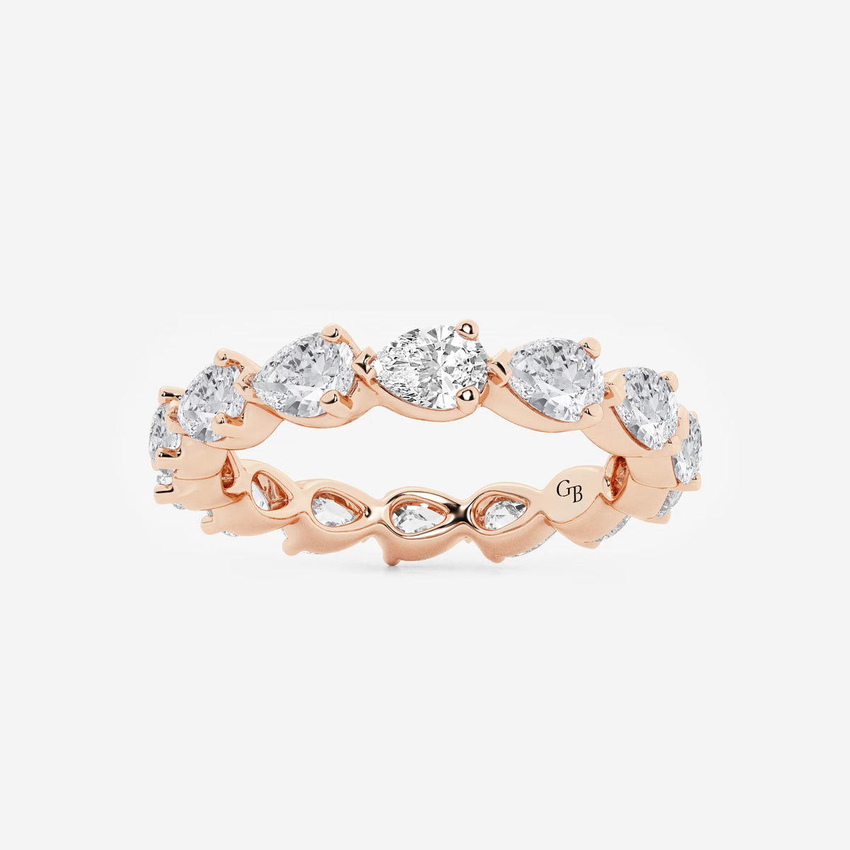 GWA044 - 2 ctw Floating Pear Lab Grown Diamond Eternity Band - 2.8mm Width