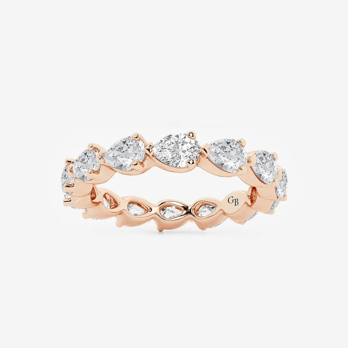 GWA044 - product video for 2 ctw Floating Pear Lab Grown Diamond Eternity Band - 2.8mm Width