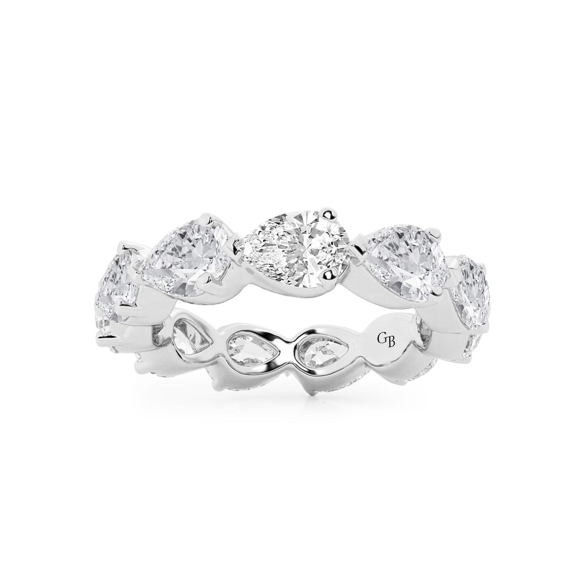 GWA044 - 4 ctw Floating Pear Lab Grown Diamond Eternity Band - 3.77mm Width