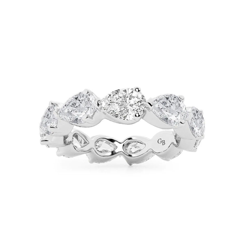 GWA044 - product video for 4 ctw Floating Pear Lab Grown Diamond Eternity Band - 3.77mm Width