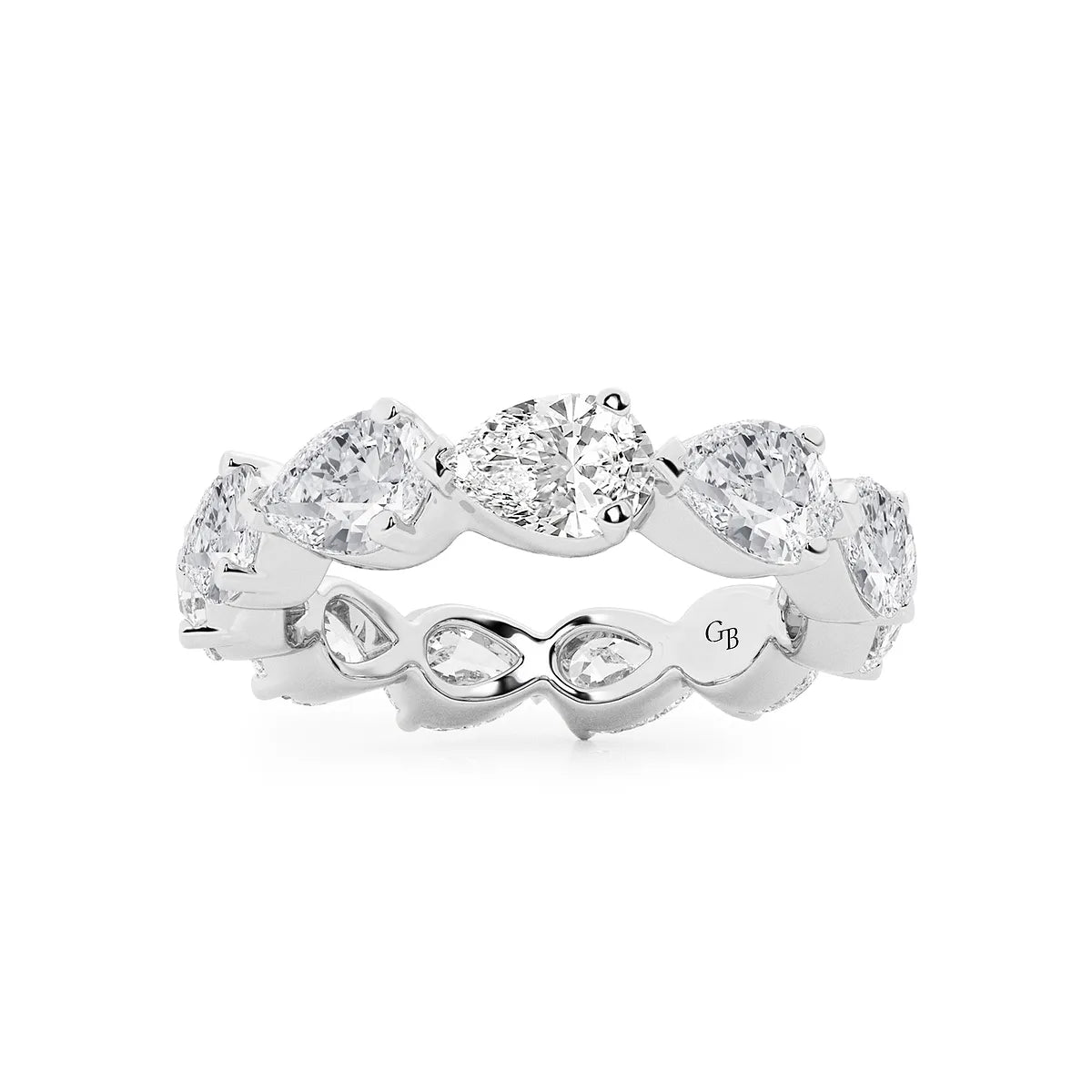 GWA044 - product video for 4 ctw Floating Pear Lab Grown Diamond Eternity Band - 3.77mm Width