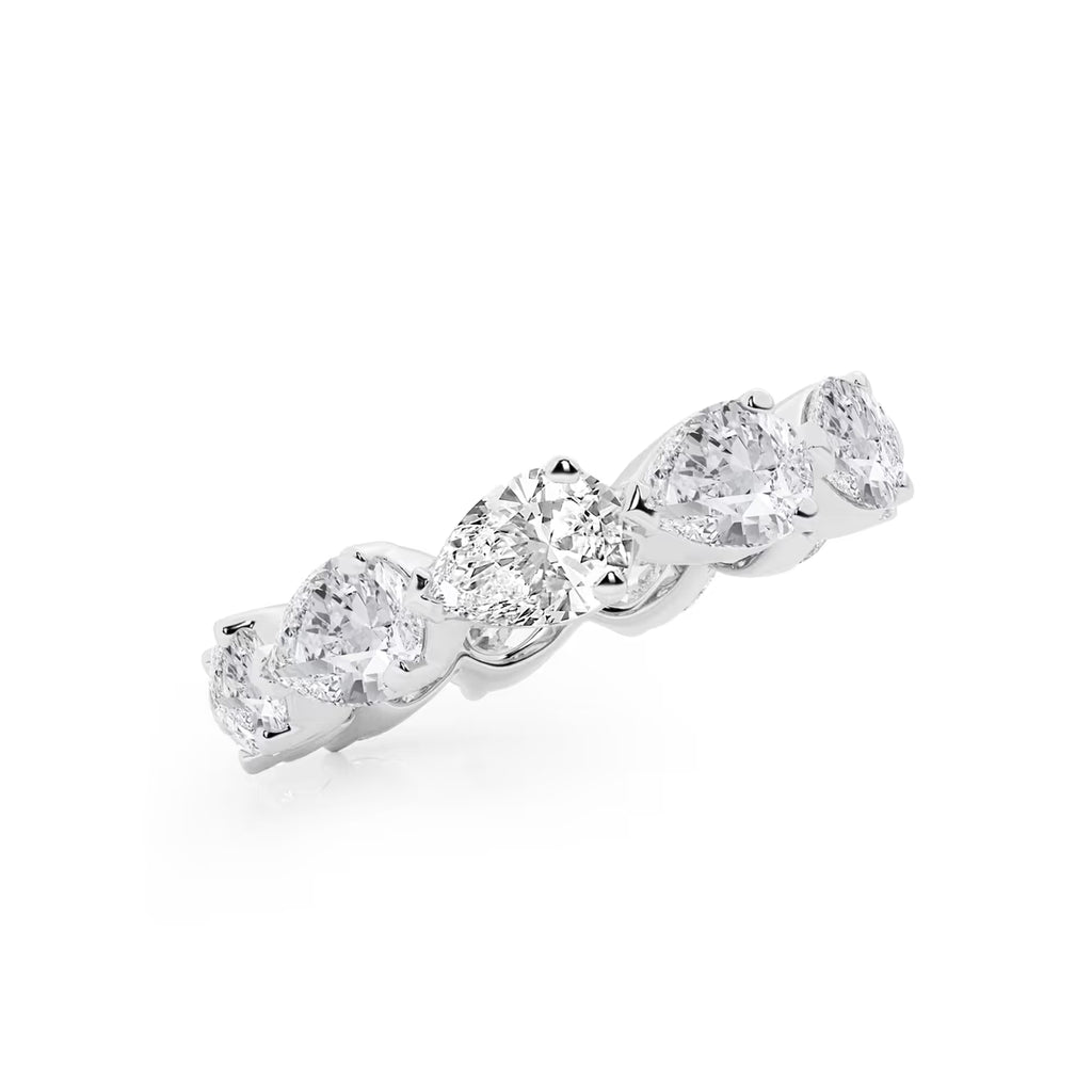 GWA044 - Additional Image 1 for  4 ctw Floating Pear Lab Grown Diamond Eternity Band - 3.77mm Width