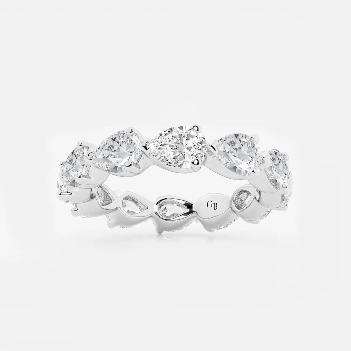 GWA044 - 3 ctw Floating Pear Lab Grown Diamond Eternity Band - 3.4mm Width