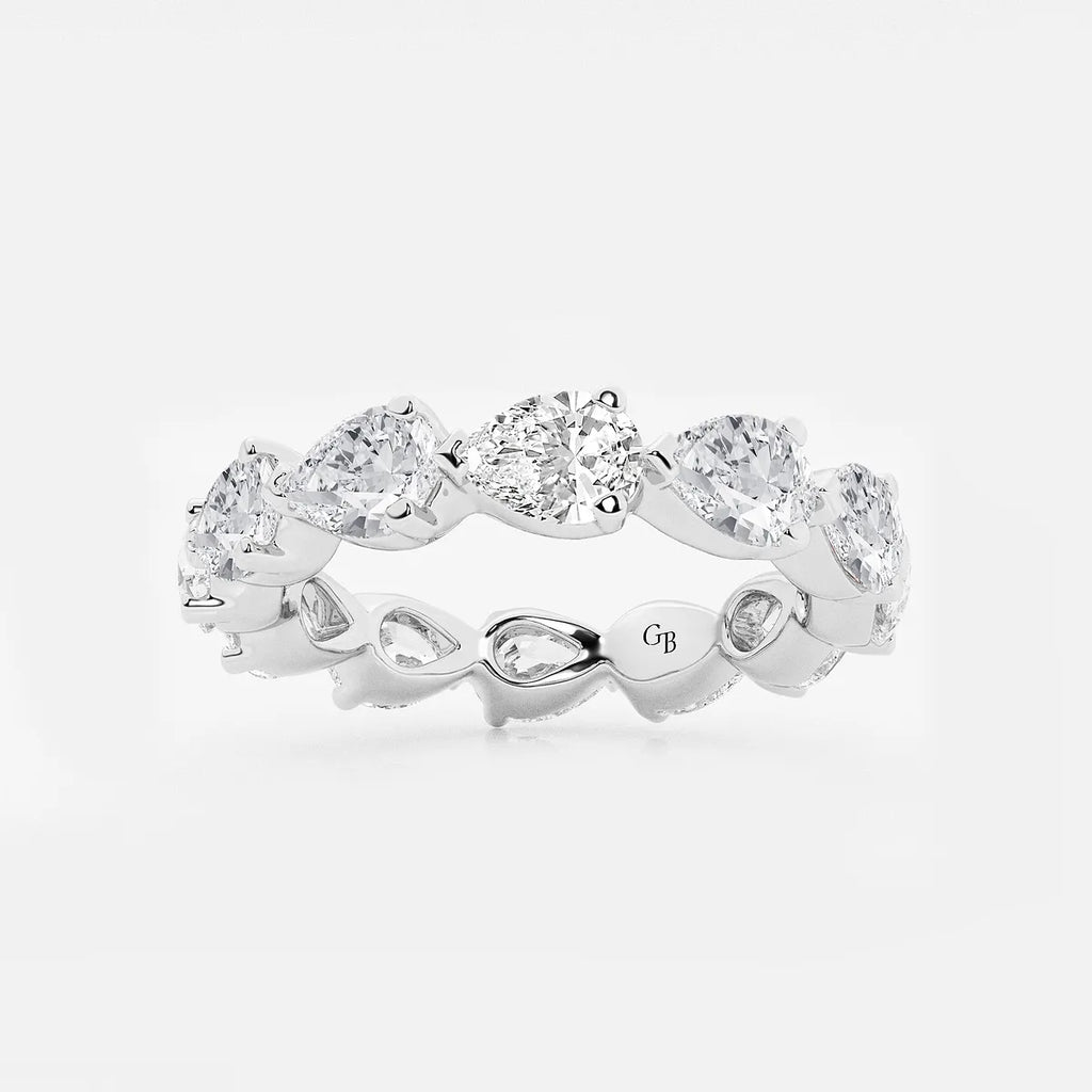 GWA044 - product video for 3 ctw Floating Pear Lab Grown Diamond Eternity Band - 3.4mm Width