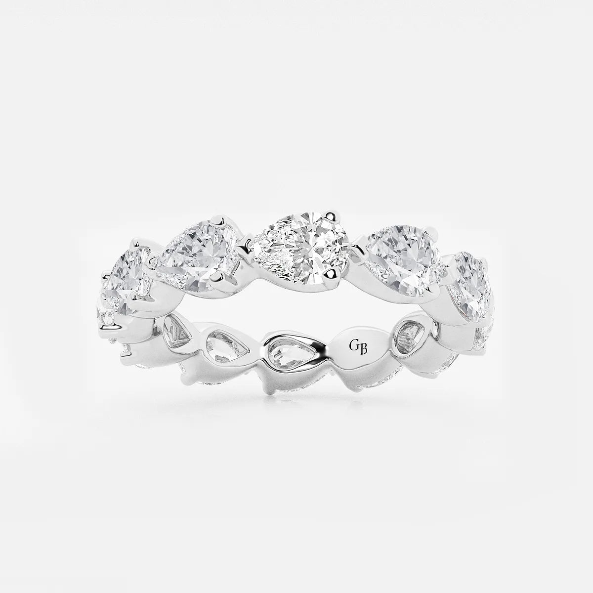 GWA044 - product video for 3 ctw Floating Pear Lab Grown Diamond Eternity Band - 3.4mm Width