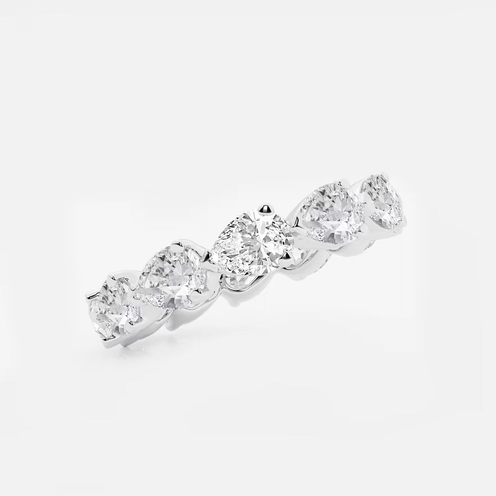 GWA044 - Additional Image 1 for  3 ctw Floating Pear Lab Grown Diamond Eternity Band - 3.4mm Width