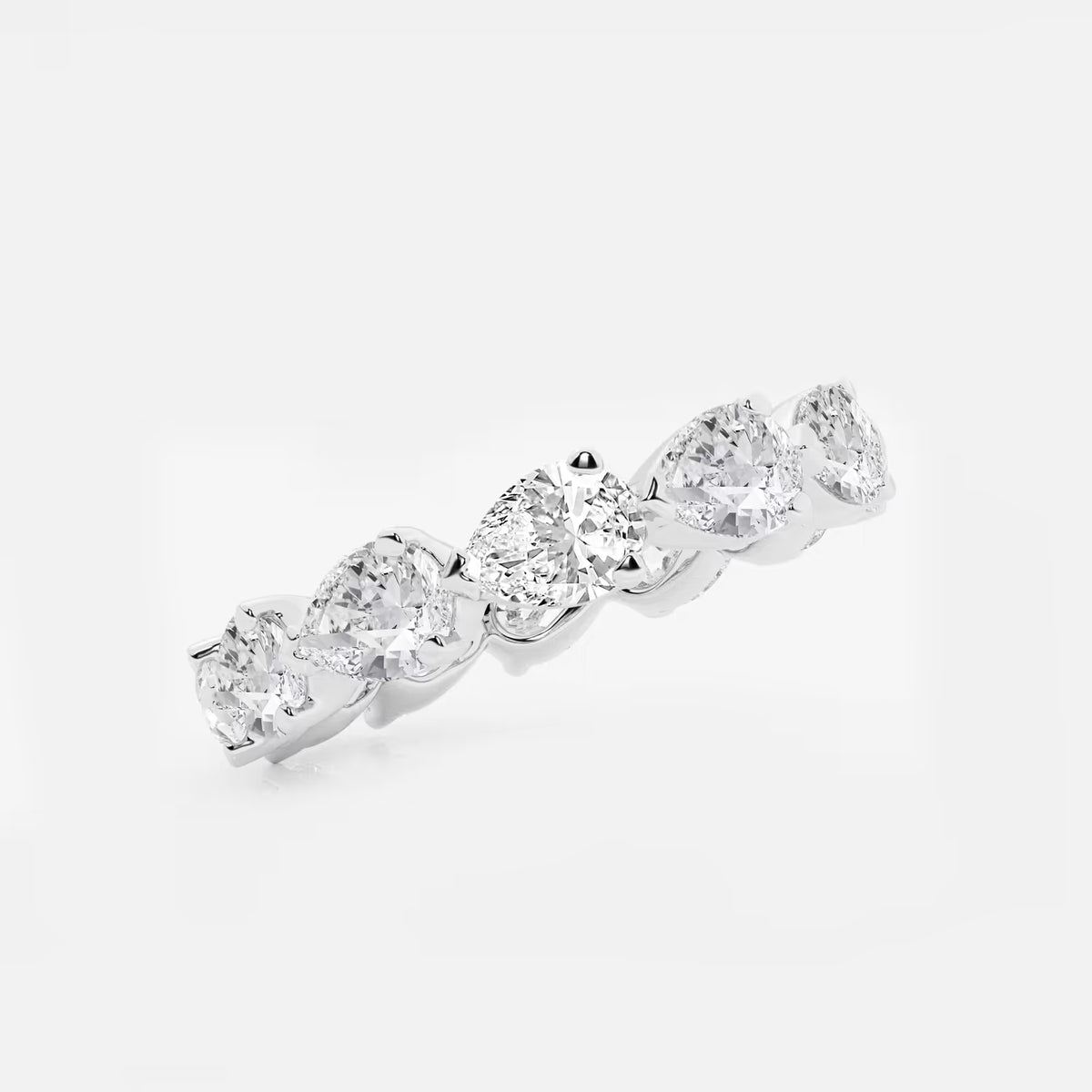 GWA044 - Additional Image 1 for  3 ctw Floating Pear Lab Grown Diamond Eternity Band - 3.4mm Width