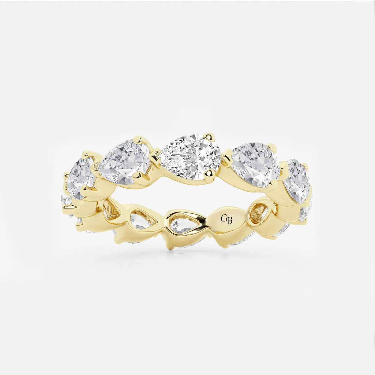 GWA044 - 3 ctw Floating Pear Lab Grown Diamond Eternity Band - 3.4mm Width