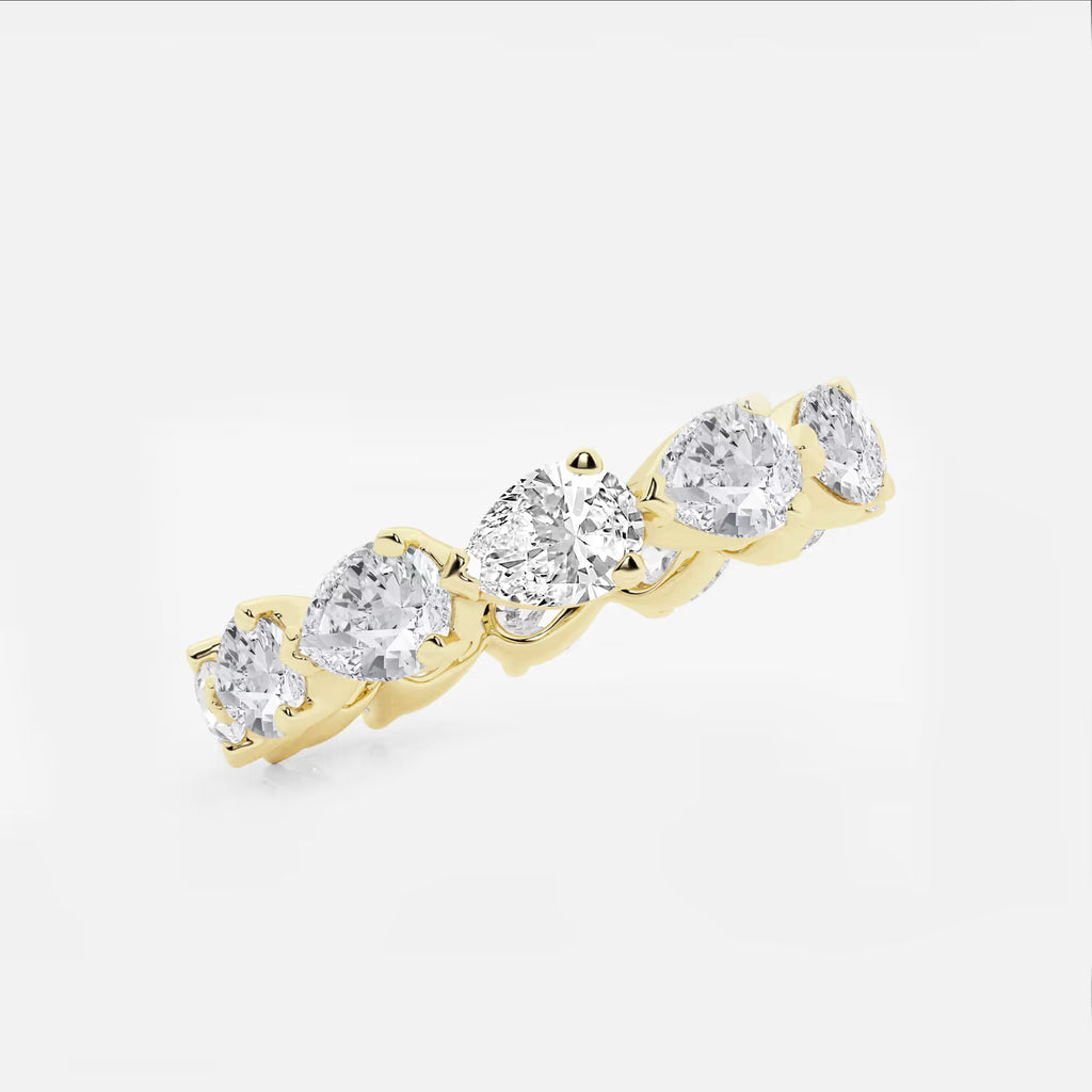 GWA044 - Additional Image 1 for  3 ctw Floating Pear Lab Grown Diamond Eternity Band - 3.4mm Width