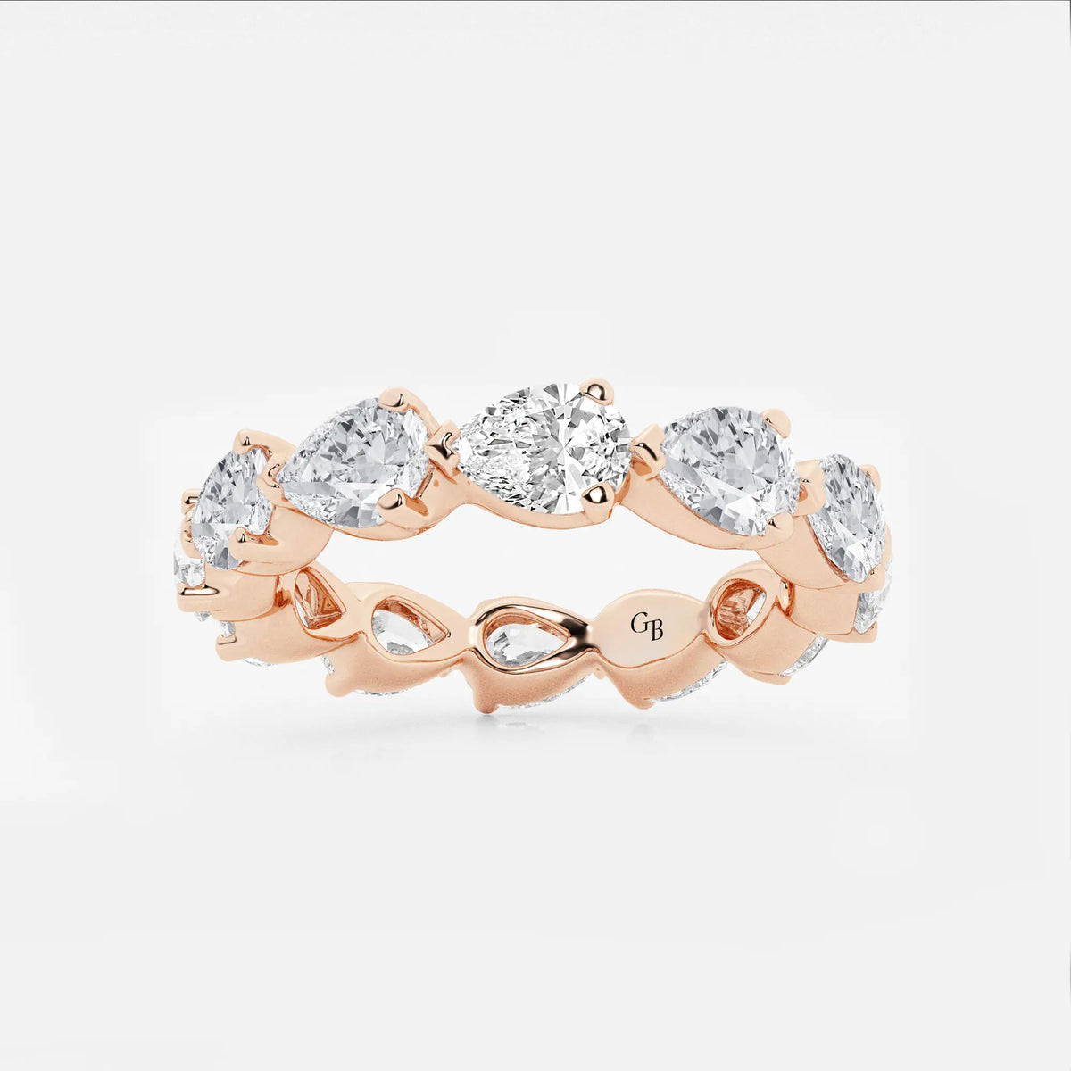 GWA044 - 3 ctw Floating Pear Lab Grown Diamond Eternity Band - 3.4mm Width