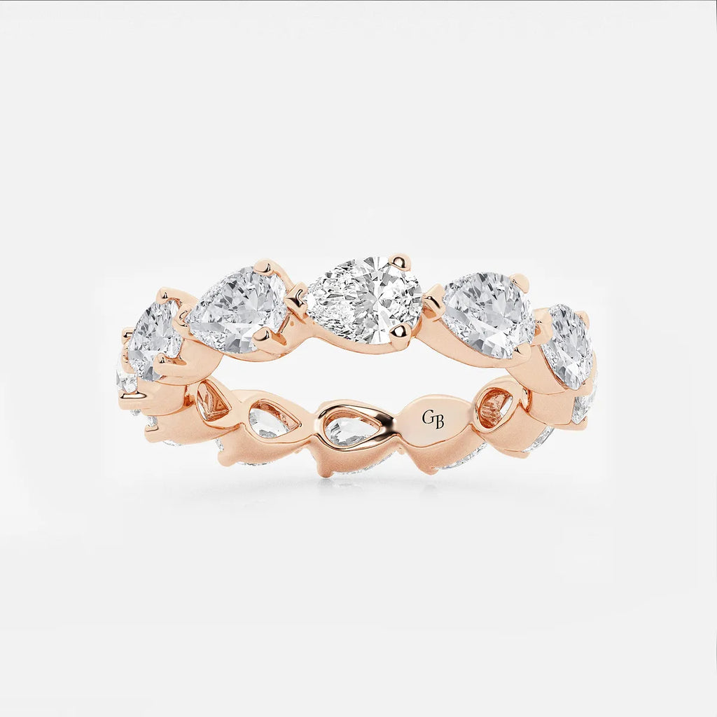 GWA044 - product video for 3 ctw Floating Pear Lab Grown Diamond Eternity Band - 3.4mm Width