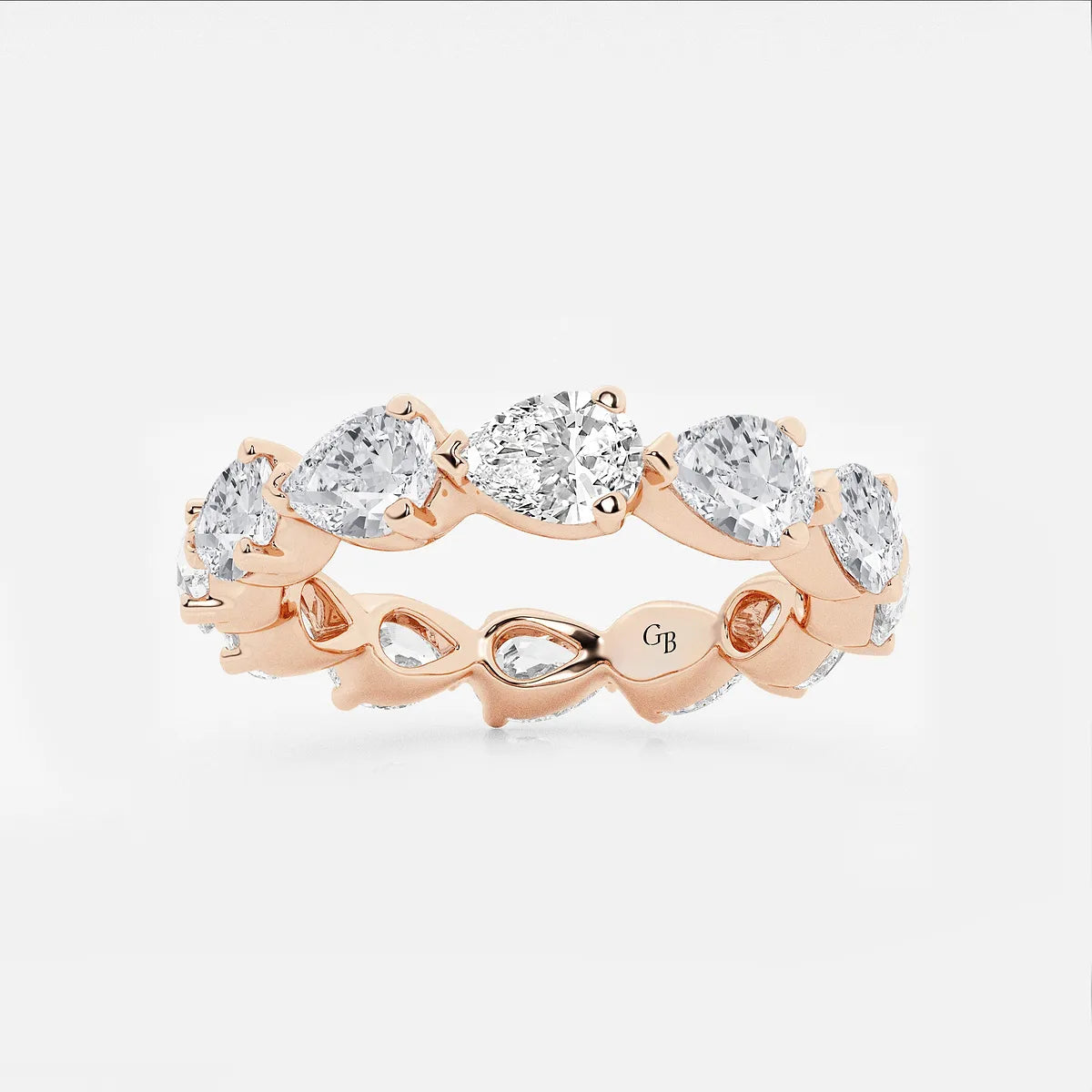 GWA044 - product video for 3 ctw Floating Pear Lab Grown Diamond Eternity Band - 3.4mm Width