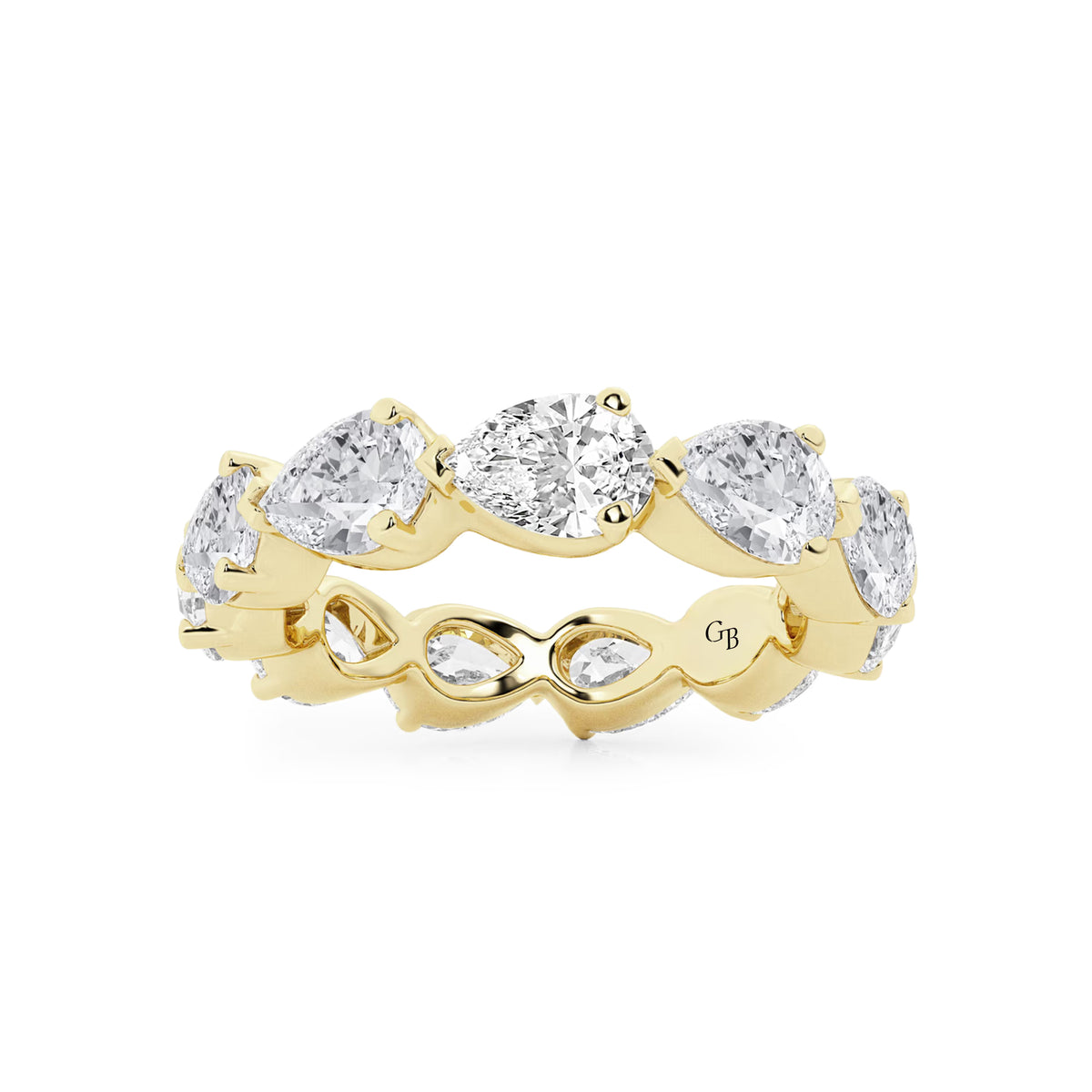 GWA044 - 4 ctw Floating Pear Lab Grown Diamond Eternity Band - 3.8mm Width