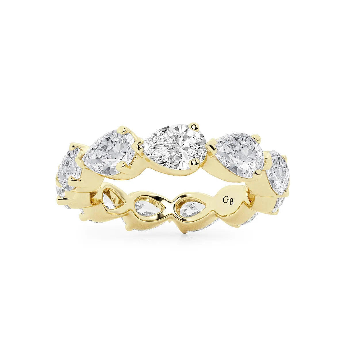 GWA044 - product video for 4 ctw Floating Pear Lab Grown Diamond Eternity Band - 3.8mm Width
