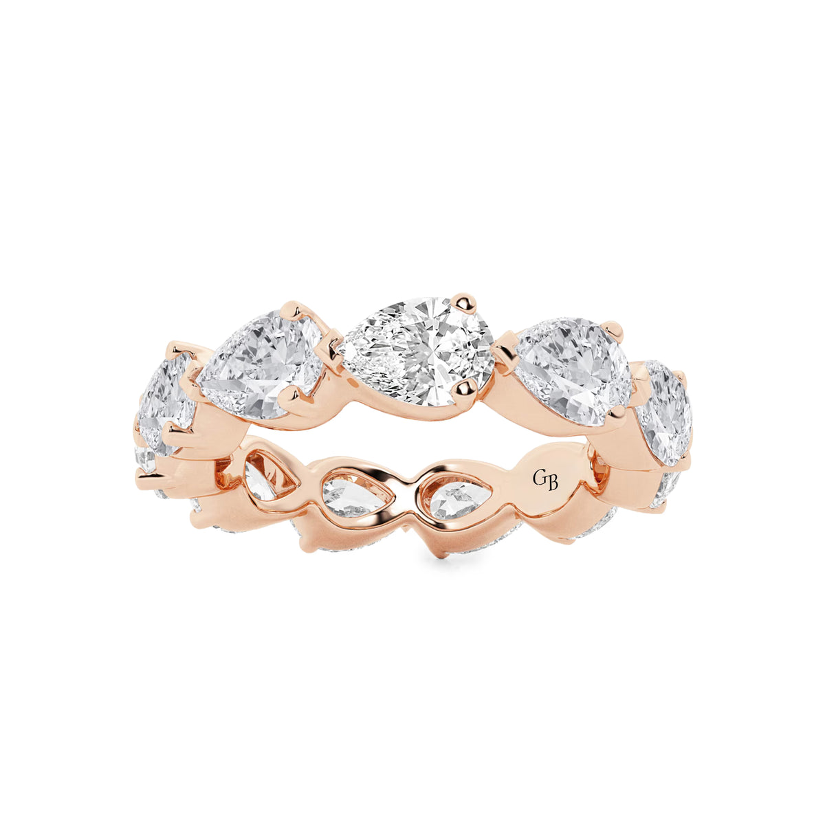 GWA044 - 4 ctw Floating Pear Lab Grown Diamond Eternity Band - 3.8mm Width