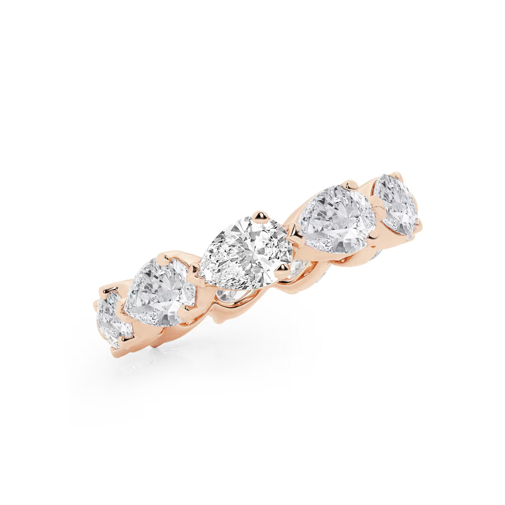 GWA044 - Additional Image 1 for  4 ctw Floating Pear Lab Grown Diamond Eternity Band - 3.8mm Width