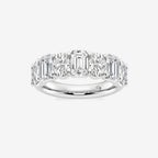 GWA045 - product video for 3 ctw Emerald and Oval Lab Grown Diamond Seven-Stone Alternating Wedding Band