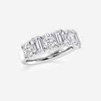 GWA045 - Additional Image 1 for  3 ctw Emerald and Oval Lab Grown Diamond Seven-Stone Alternating Wedding Band