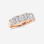 GWA045 - Additional Image 1 for  3 ctw Emerald and Oval Lab Grown Diamond Seven-Stone Alternating Wedding Band