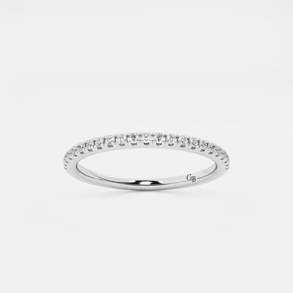 GWA046 - Alianza de boda con diamantes redondos de laboratorio (peso total: 1/5 quilates)