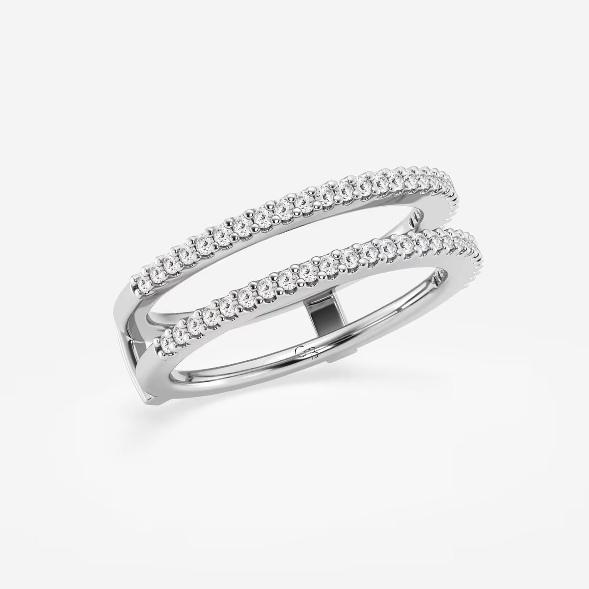 GWA047 - Additional Image 1 for  1/4 ctw Round Lab Grown Diamond Double Row Ring Enhancer