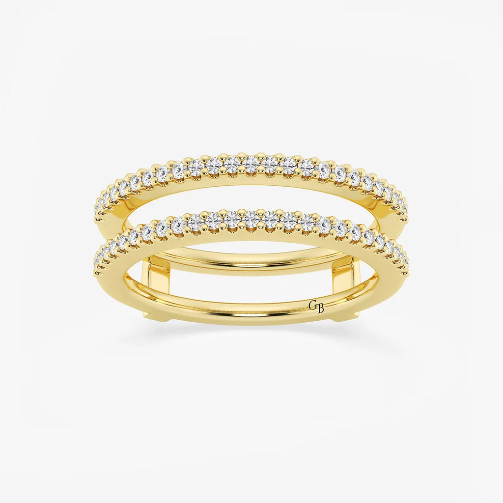GWA047 - product video for 1/4 ctw Round Lab Grown Diamond Double Row Ring Enhancer