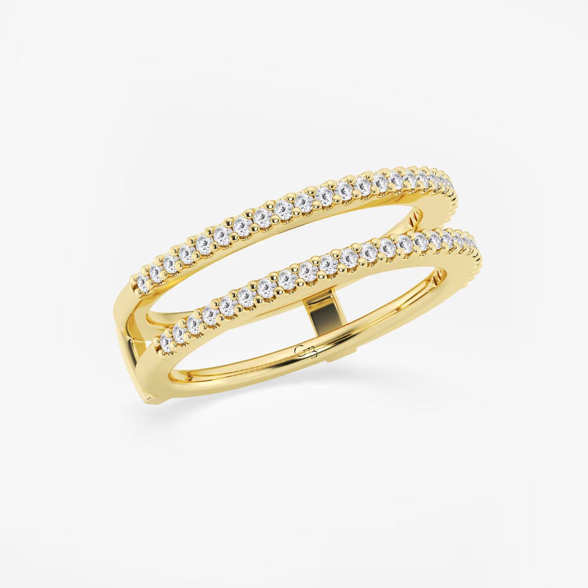 GWA047 - Additional Image 1 for  1/4 ctw Round Lab Grown Diamond Double Row Ring Enhancer