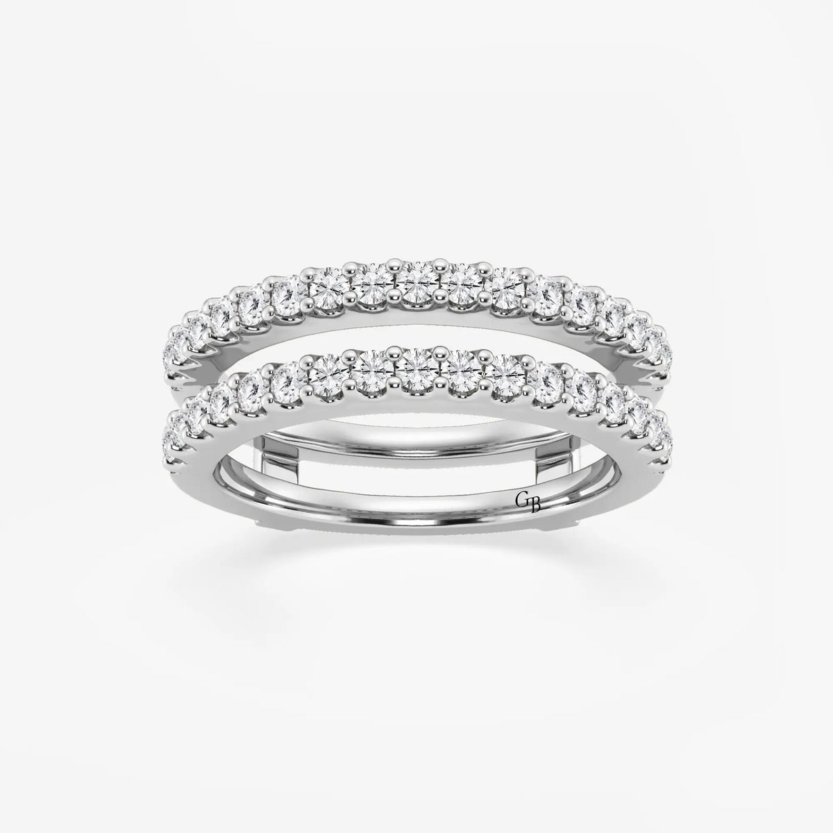 GWA047 - 3/4 ctw Round Lab Grown Diamond Double Row Ring Enhancer