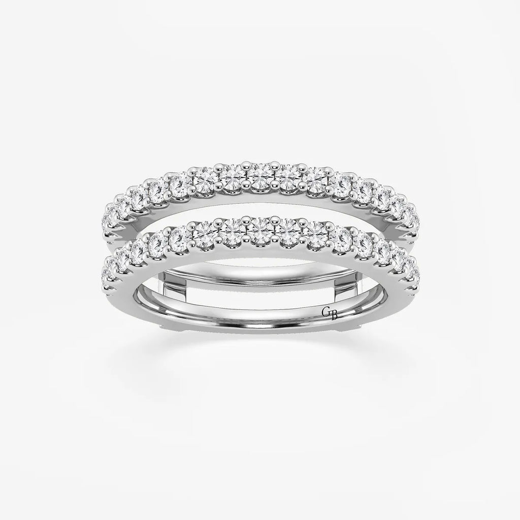 GWA047 - product video for 3/4 ctw Round Lab Grown Diamond Double Row Ring Enhancer
