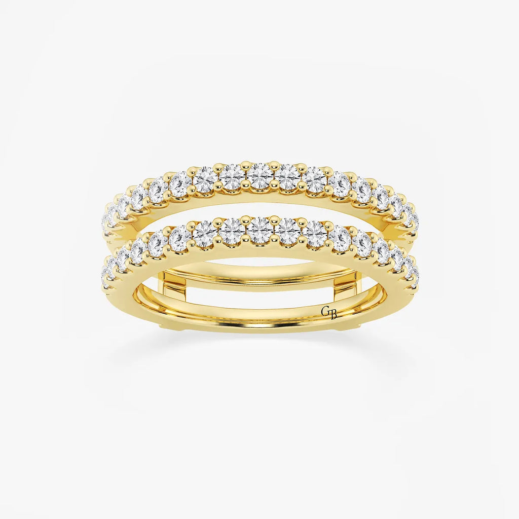 GWA047 - product video for 3/4 ctw Round Lab Grown Diamond Double Row Ring Enhancer