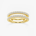GWA047 - product video for 3/4 ctw Round Lab Grown Diamond Double Row Ring Enhancer