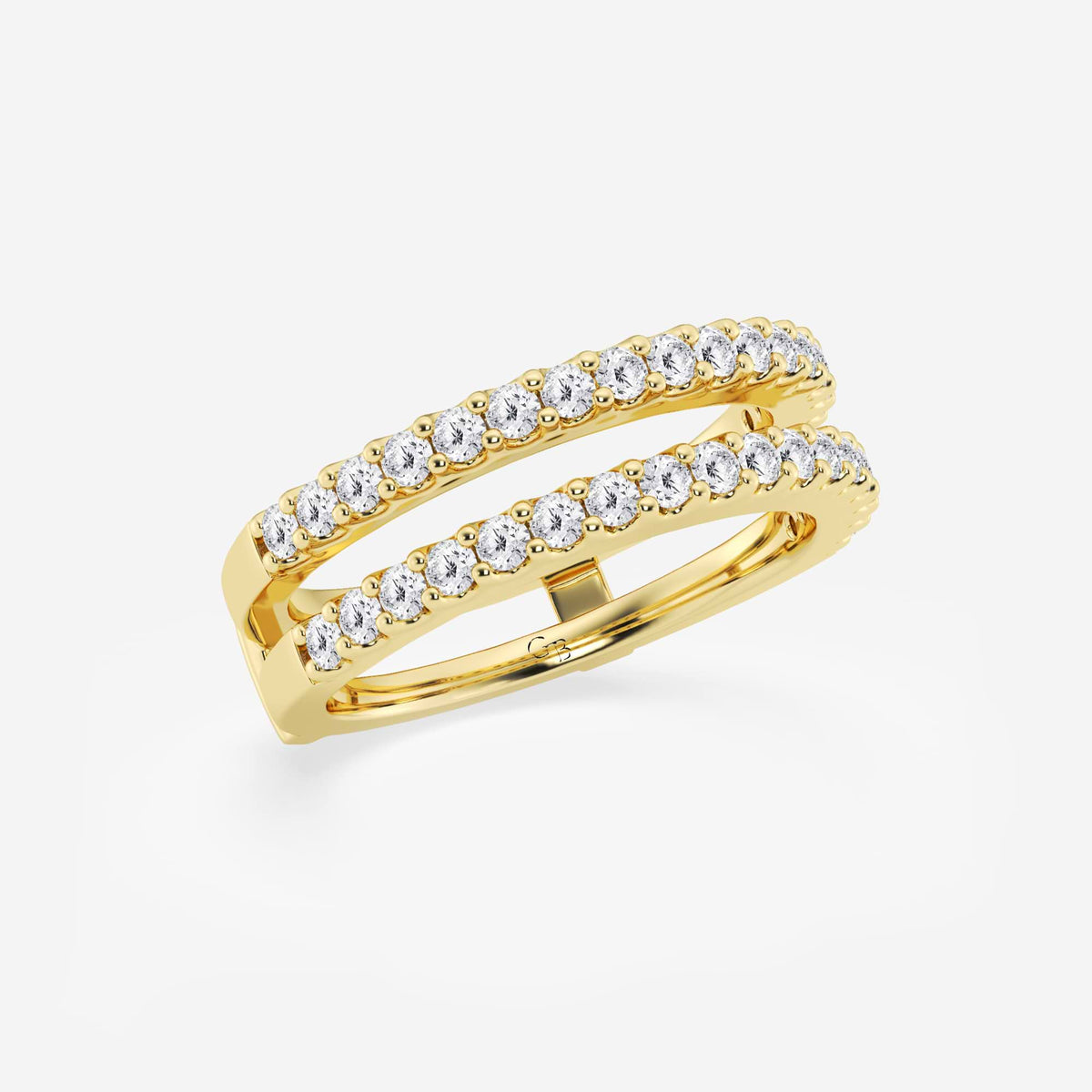 GWA047 - Additional Image 1 for  3/4 ctw Round Lab Grown Diamond Double Row Ring Enhancer