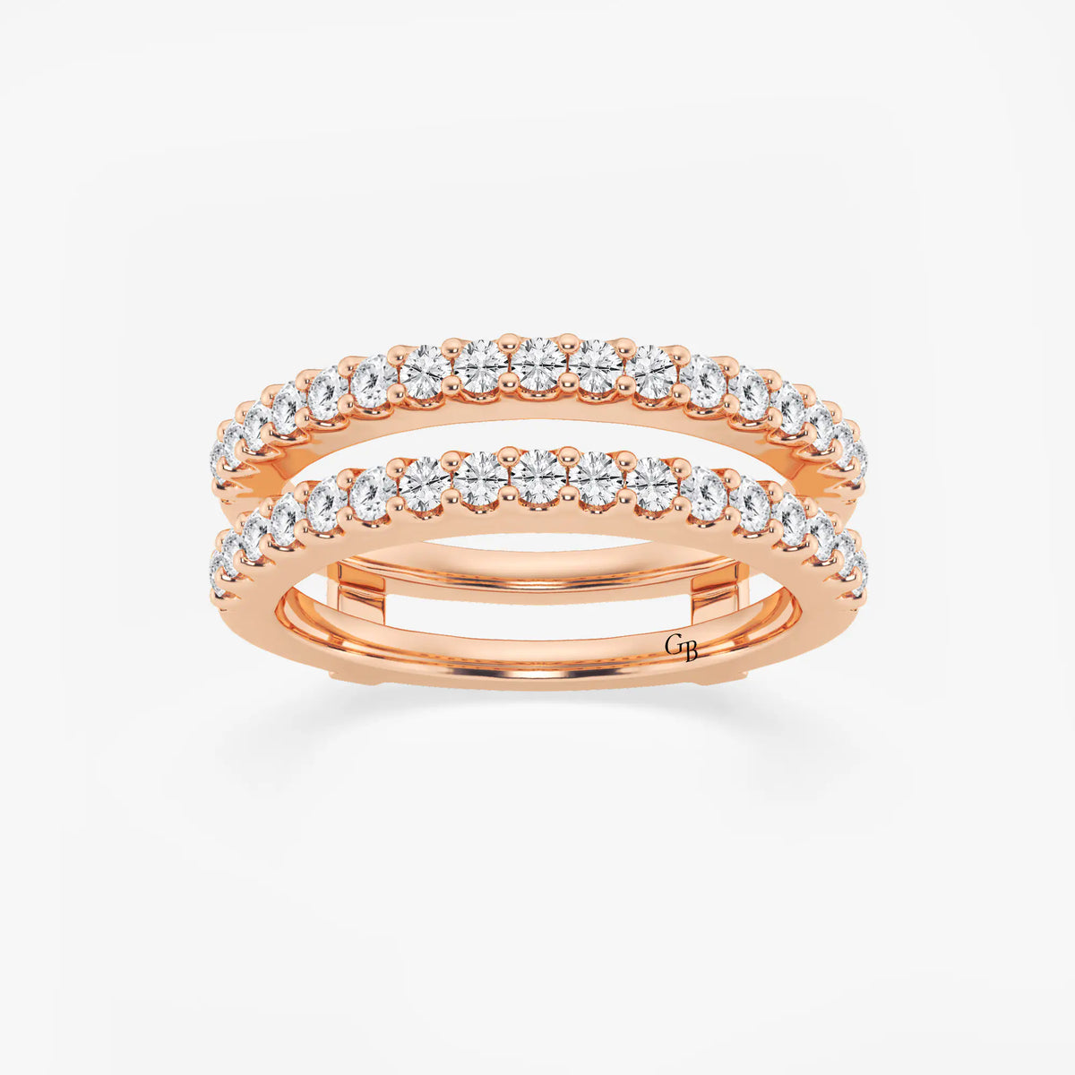 GWA047 - 3/4 ctw Round Lab Grown Diamond Double Row Ring Enhancer