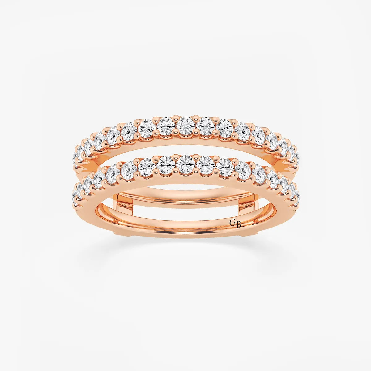 GWA047 - product video for 3/4 ctw Round Lab Grown Diamond Double Row Ring Enhancer