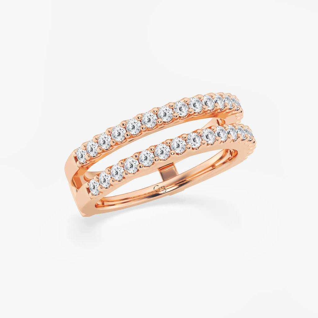 GWA047 - Additional Image 1 for  3/4 ctw Round Lab Grown Diamond Double Row Ring Enhancer